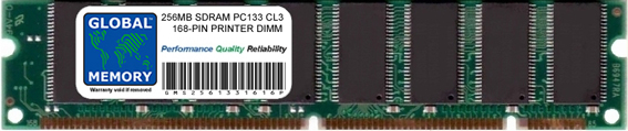 256MB SDRAM PC133 133MHz 168-PIN DIMM MEMORY RAM FOR PRINTERS - Click Image to Close